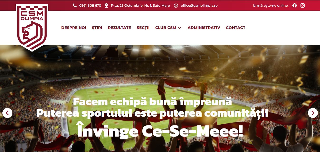 CSM Olimpia Satu Mare și-a lansat noul site: www.csmolimpia.ro